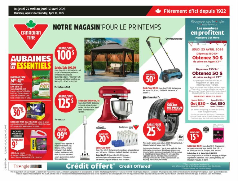 Circulaire Canadian Tire du 23 au 30 avril 2026