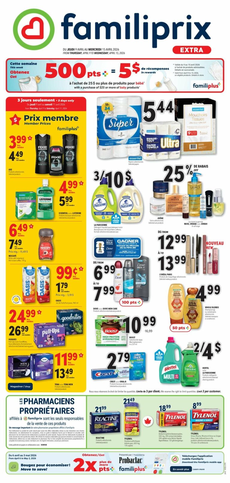 Circulaire Familiprix Extra Du 9 au 15 Avril 2026