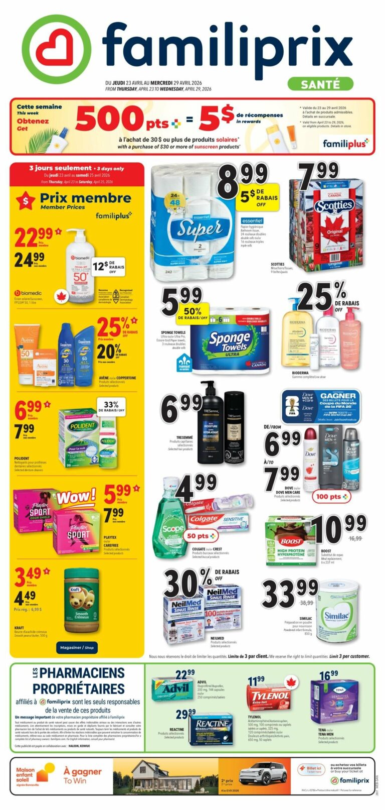 Circulaire Familiprix – Santé Du 23 au 29 Avril 2026