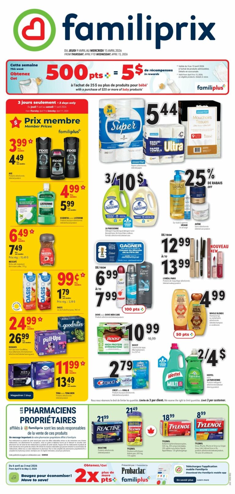 Circulaire Familiprix Du 9 au 15 Avril 2026