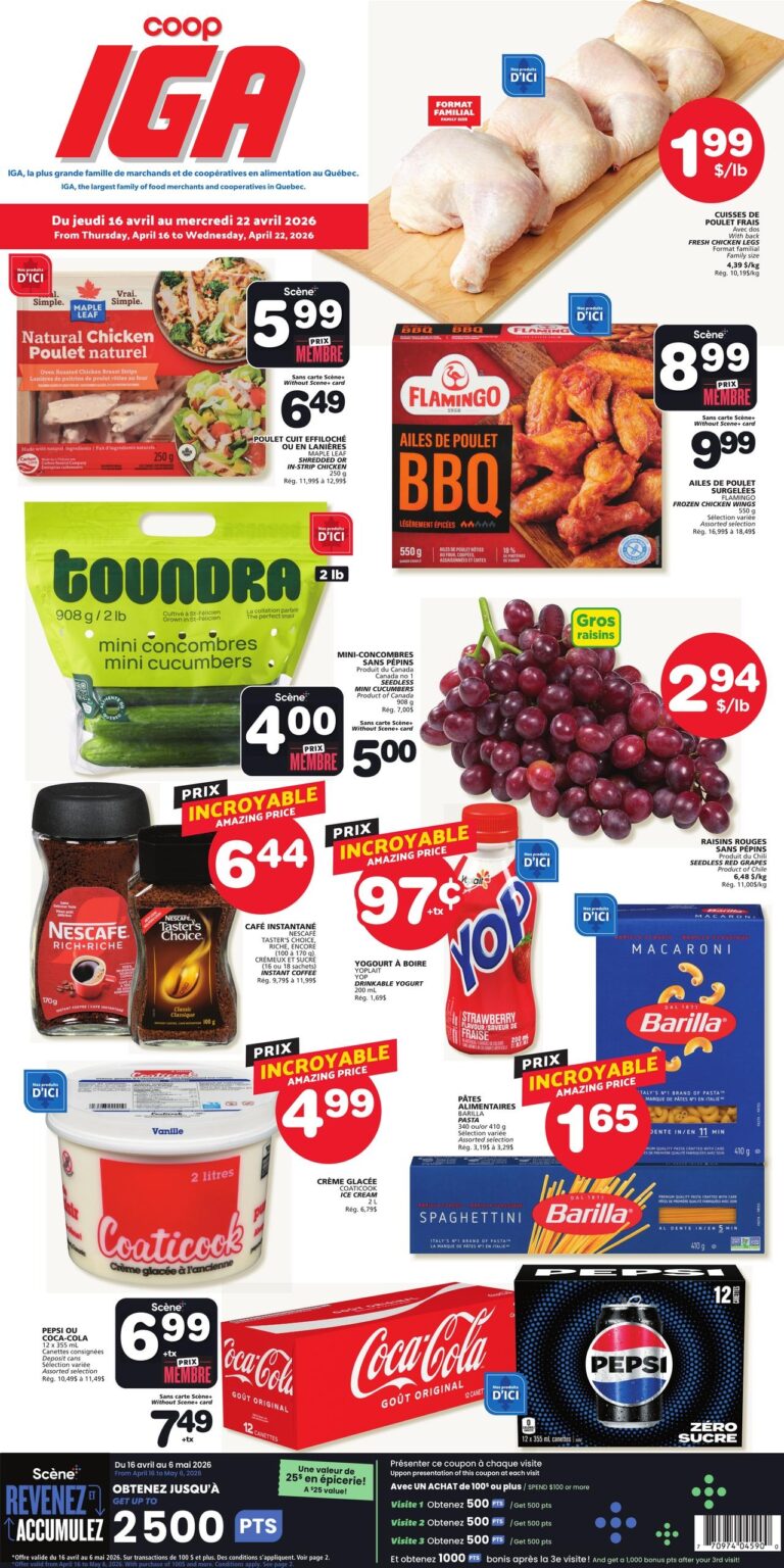 Circulaire IGA – Îles de la Madeleine Du 16 au 22 avril 2026