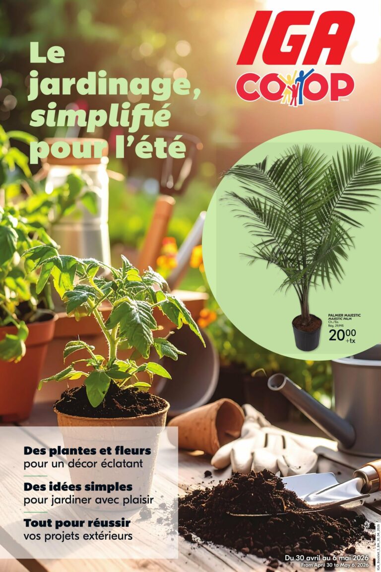 Circulaire IGA – Nouveau Brunswick Jardinage Du 30 Avril au 6 mai 2026