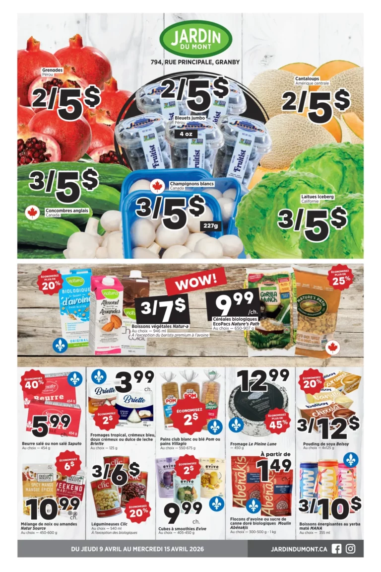 Circulaire Jardin du Mont du 9 au 15 Avril 2026