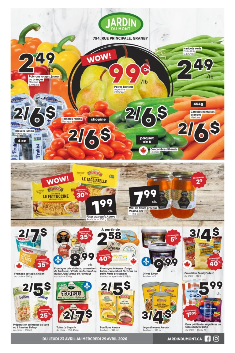 Circulaire Jardin du Mont du 23 au 29 Avril 2026