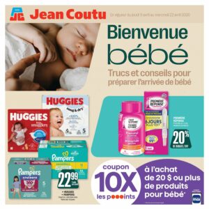 Circulaire Jean Coutu – bienvenue bébé du 9 au 22 avril 2026