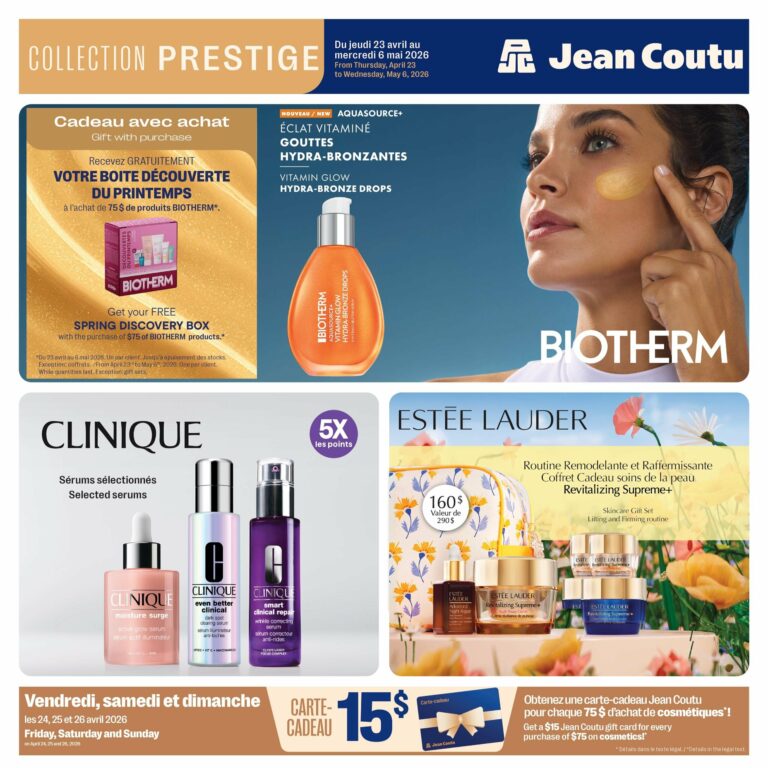 Circulaire Jean Coutu Collection Prestige Du 23 avril au 6 mai 2026