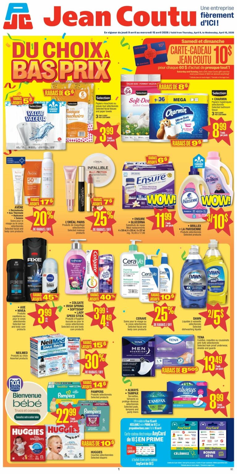 Circulaire Jean Coutu du 9 au 15 Avril 2026