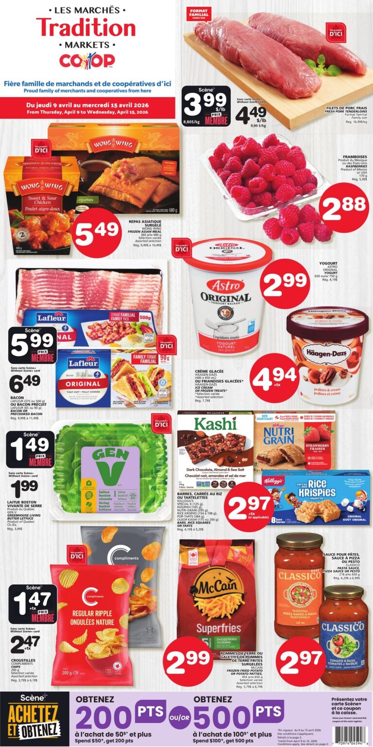 Circulaire Les Marchés Tradition Nouveau-Brunswick Du 9 au 15 Avril 2026