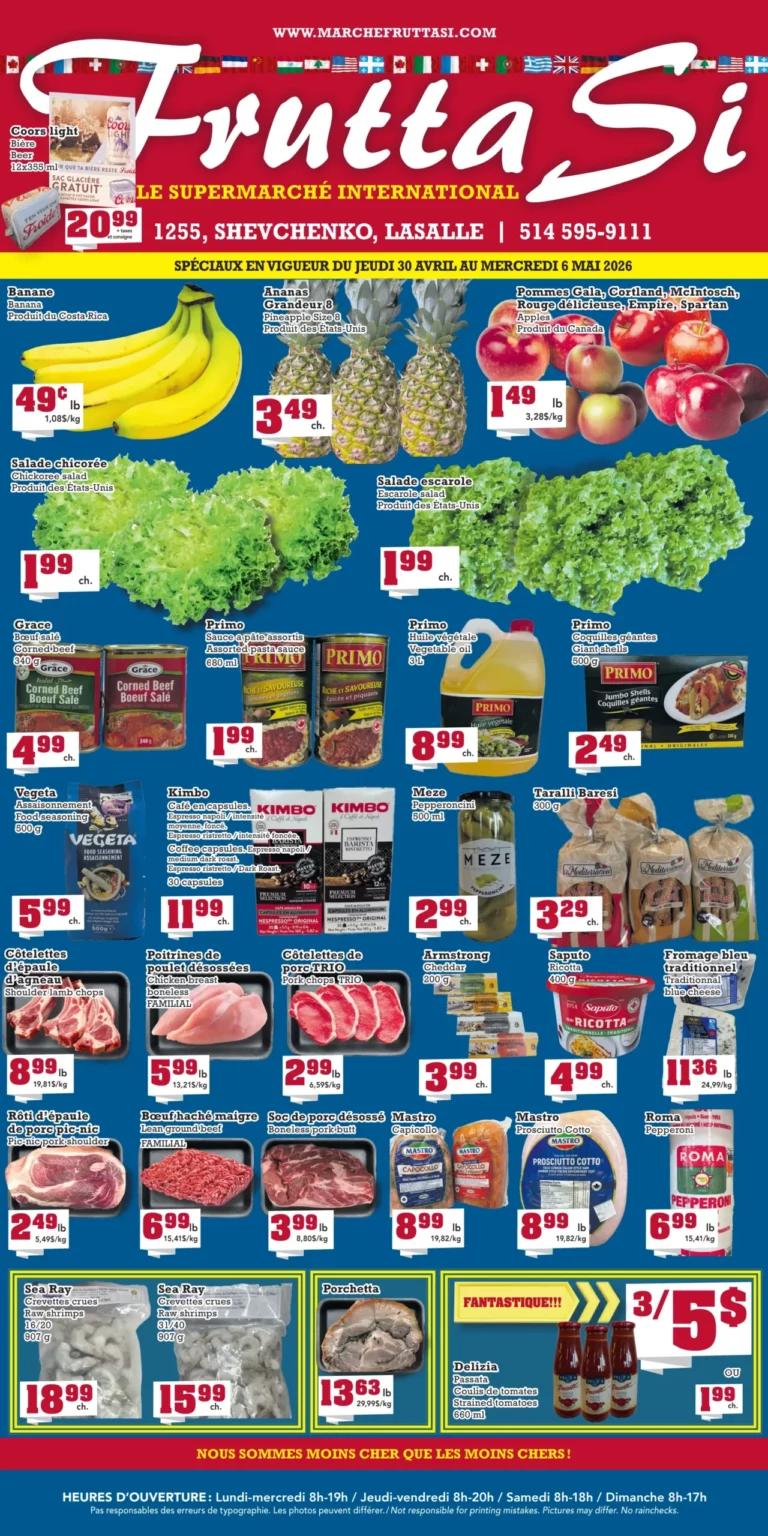 Circulaire Marché Frutta Si du 30 avril au 6 mai 2026