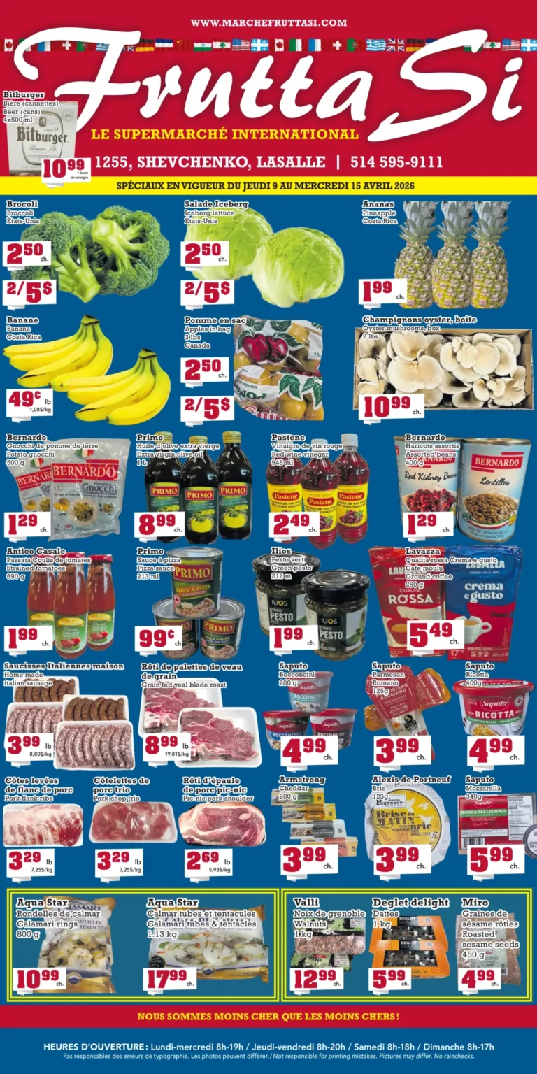 Circulaire Marché Frutta Si du 9 au 15 Avril 2026