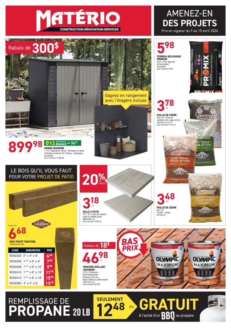 Circulaire Matério Du 9 au 15 Avril 2026