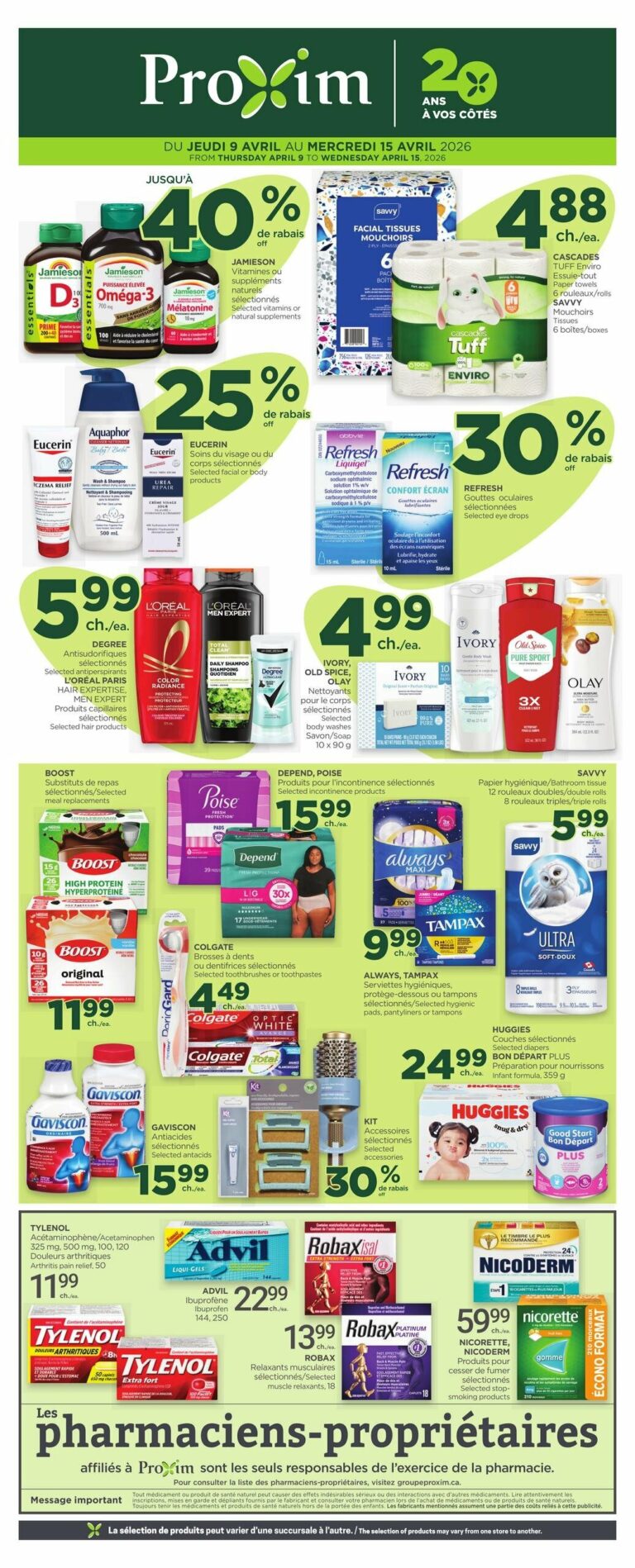 Circulaire Proxim du 9 au 15 Avril 2026