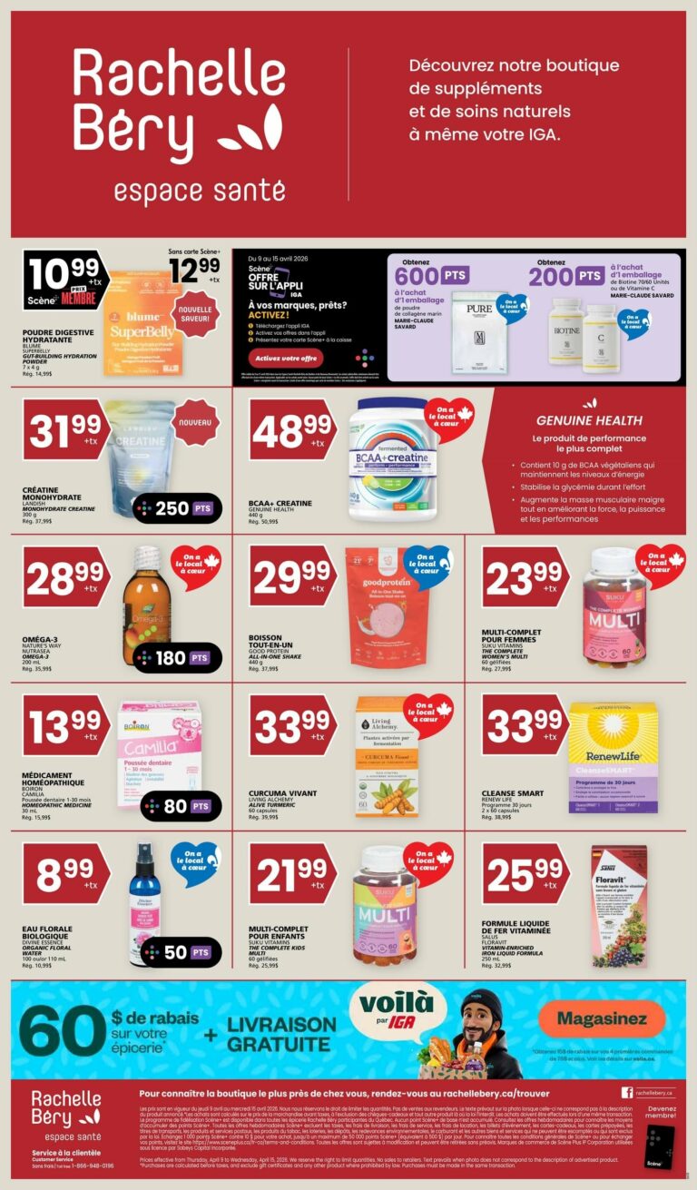 Circulaire Rachelle-Béry espace santé du 9 au 15 Avril 2026