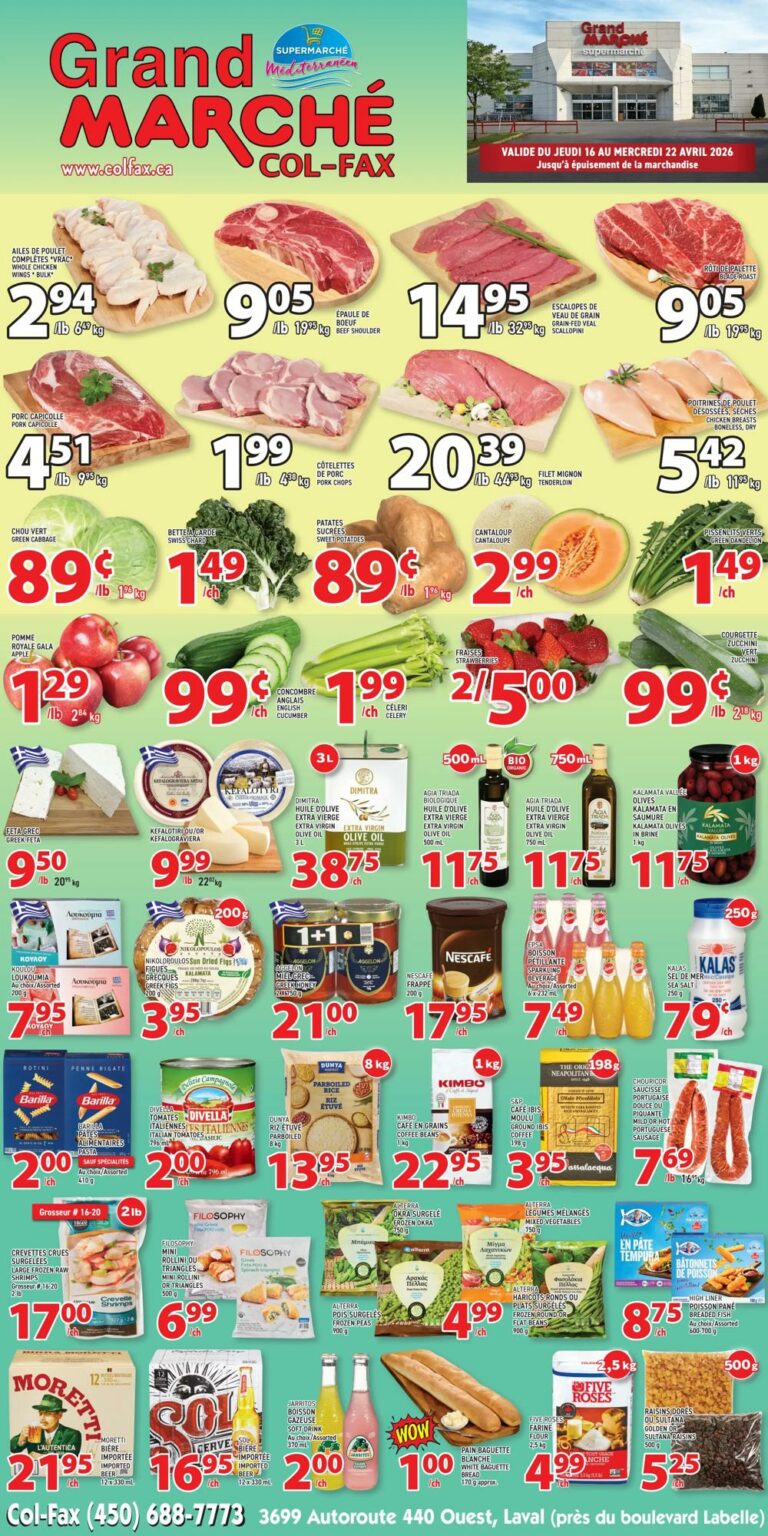 Circulaire Grand Marché du 16 au 22 avril 2026