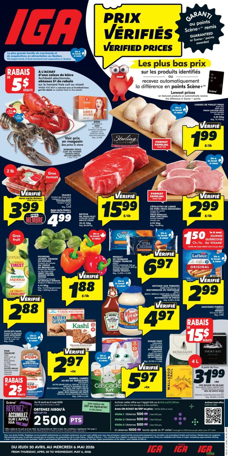 Circulaire IGA Québec du 30 avril au 6 mai 2026