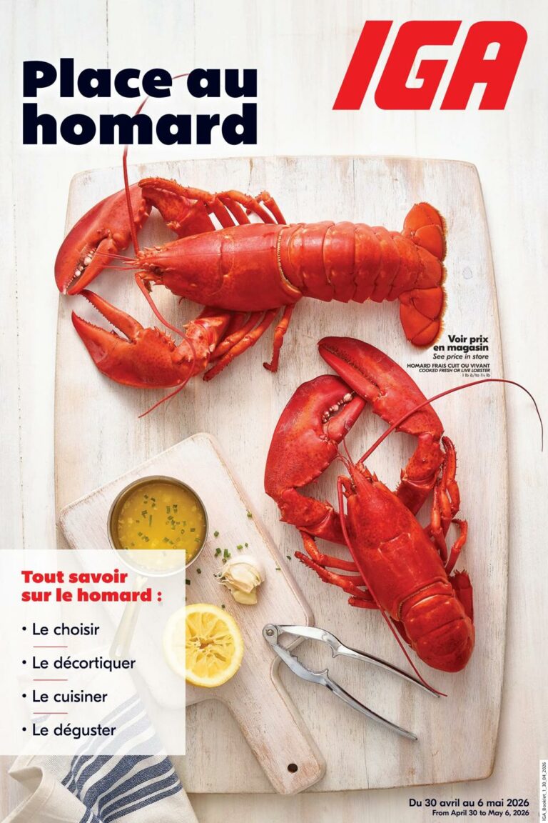 Circulaire IGA Place au Homard du 30 avril au 6 mai 2026