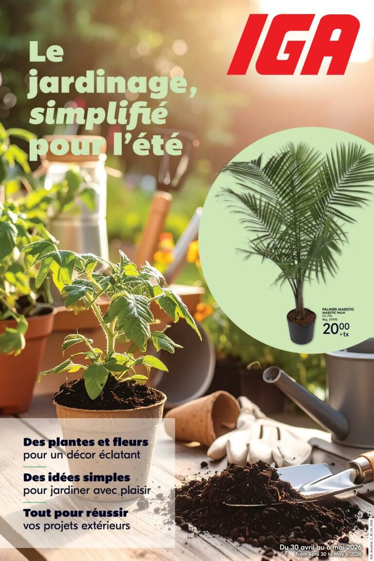 Circulaire IGA Jardinage du 30 avril au 6 mai 2026