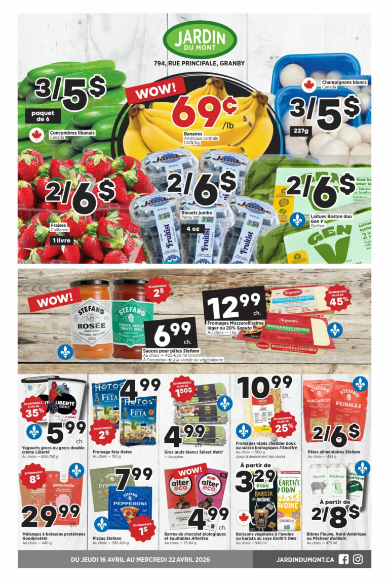 Circulaire Jardin du Mont du 16 au 22 avril 2026