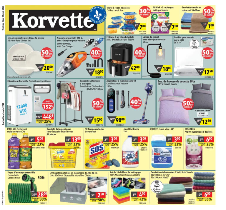 Circulaire Korvette du 16 au 29 avril 2026