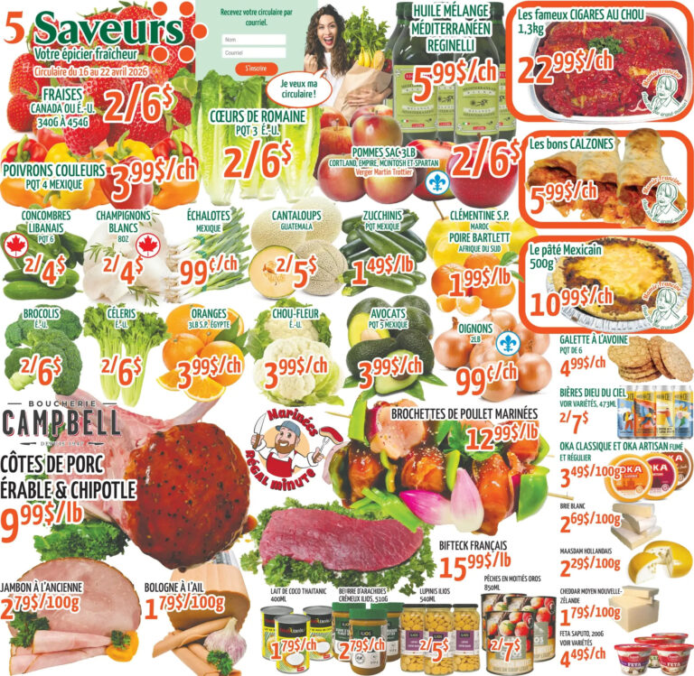 Circulaire Marché Le 5 Saveurs du 16 au 22 avril 2026
