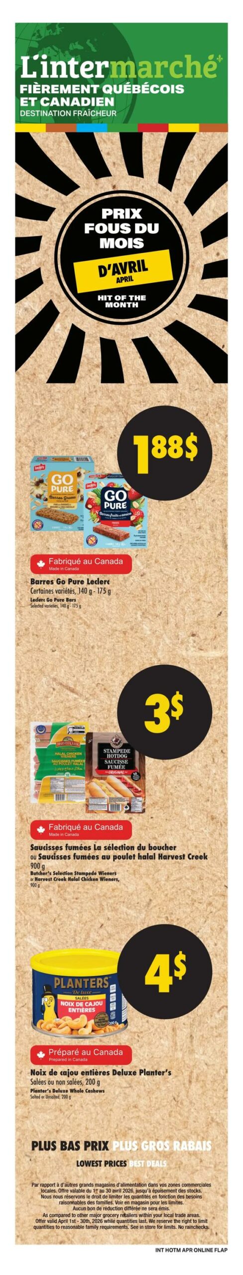 Circulaire L’intermarché destination fraîcheur du 16 au 22 avril 2026