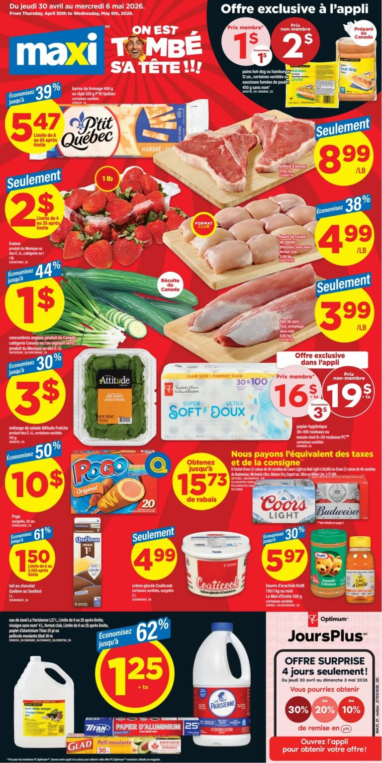 Circulaire Maxi du 30 avril au 6 mai 2026