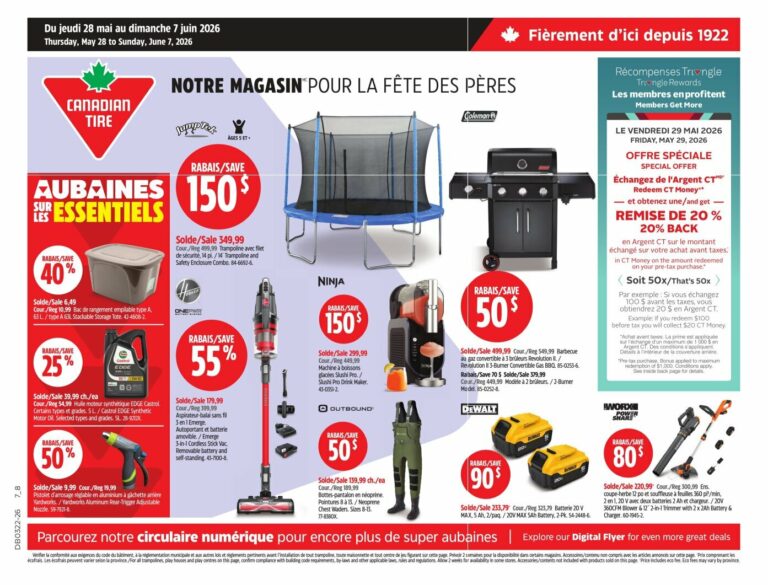 Circulaire Canadian Tire du 28 mai au 7 juin 2026