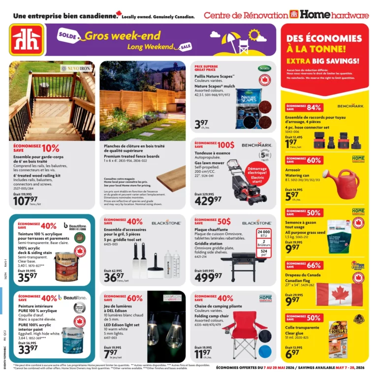 Circulaire Home Hardware – Centre de Rénovation du 7 au 20 mai 2026