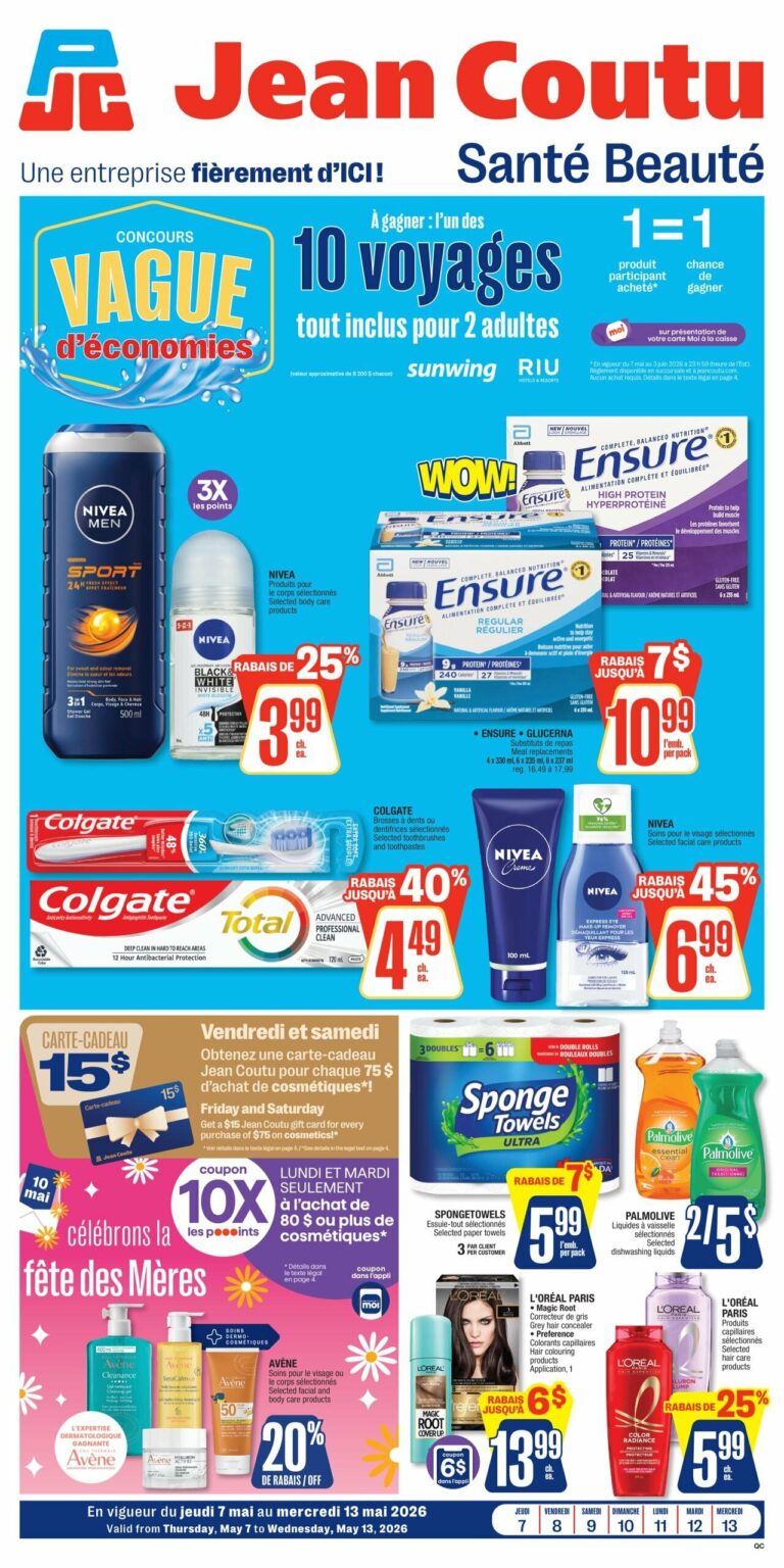 Circulaire Jean Coutu – santé beauté Du 7 au 13 mai 2026