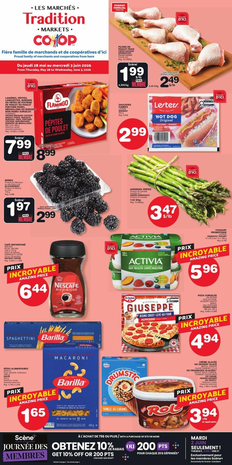 Circulaire Les Marchés Tradition Nouveau-Brunswick du 28 mai au 3 juin 2026