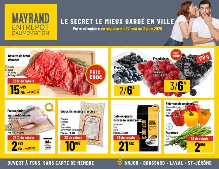 Circulaire Mayrand Entrepôt D&rsquo;alimentation du 27 mai au 2 juin 2026