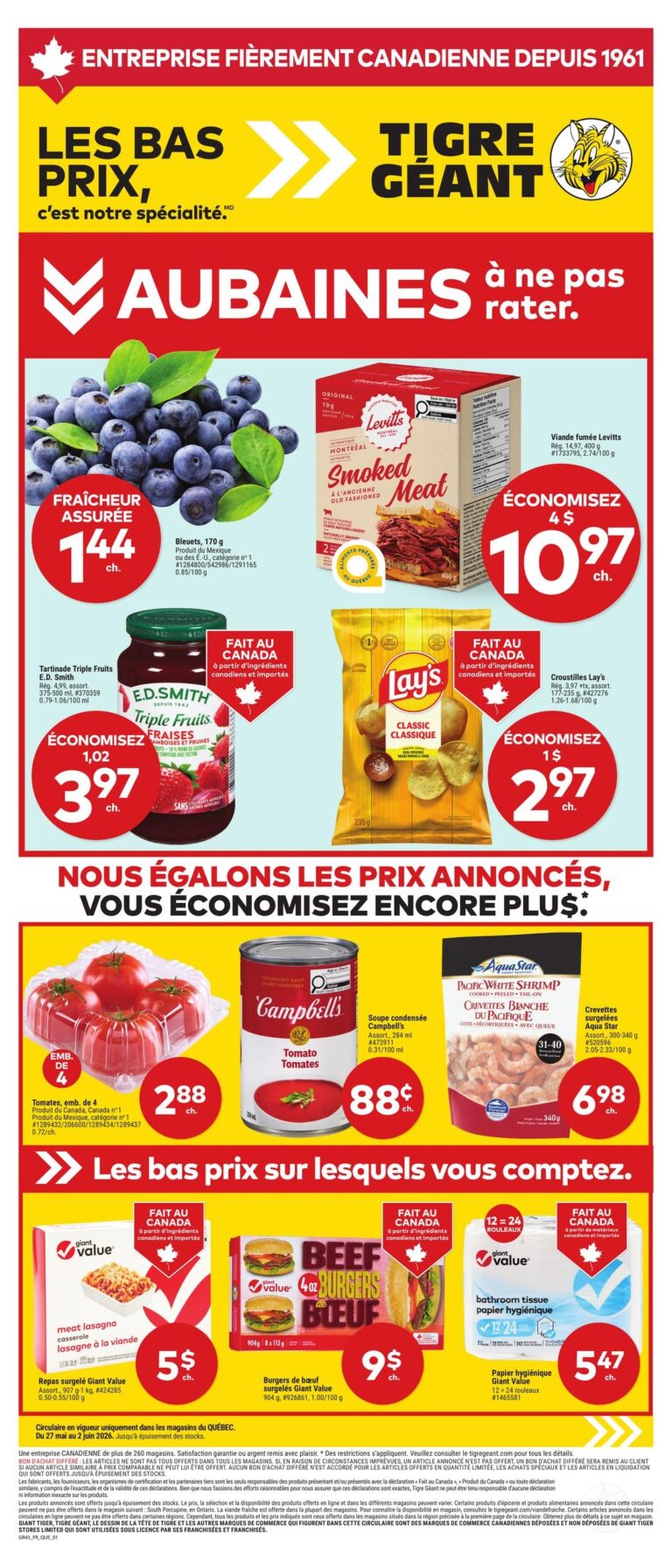 Circulaire Tigre Géant du 27 mai au 2 juin 2026