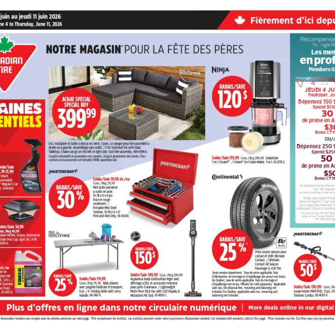 Circulaire Canadian Tire du 4 au 10 juin 2026