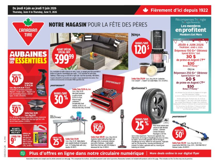 Circulaire Canadian Tire du 4 au 10 juin 2026