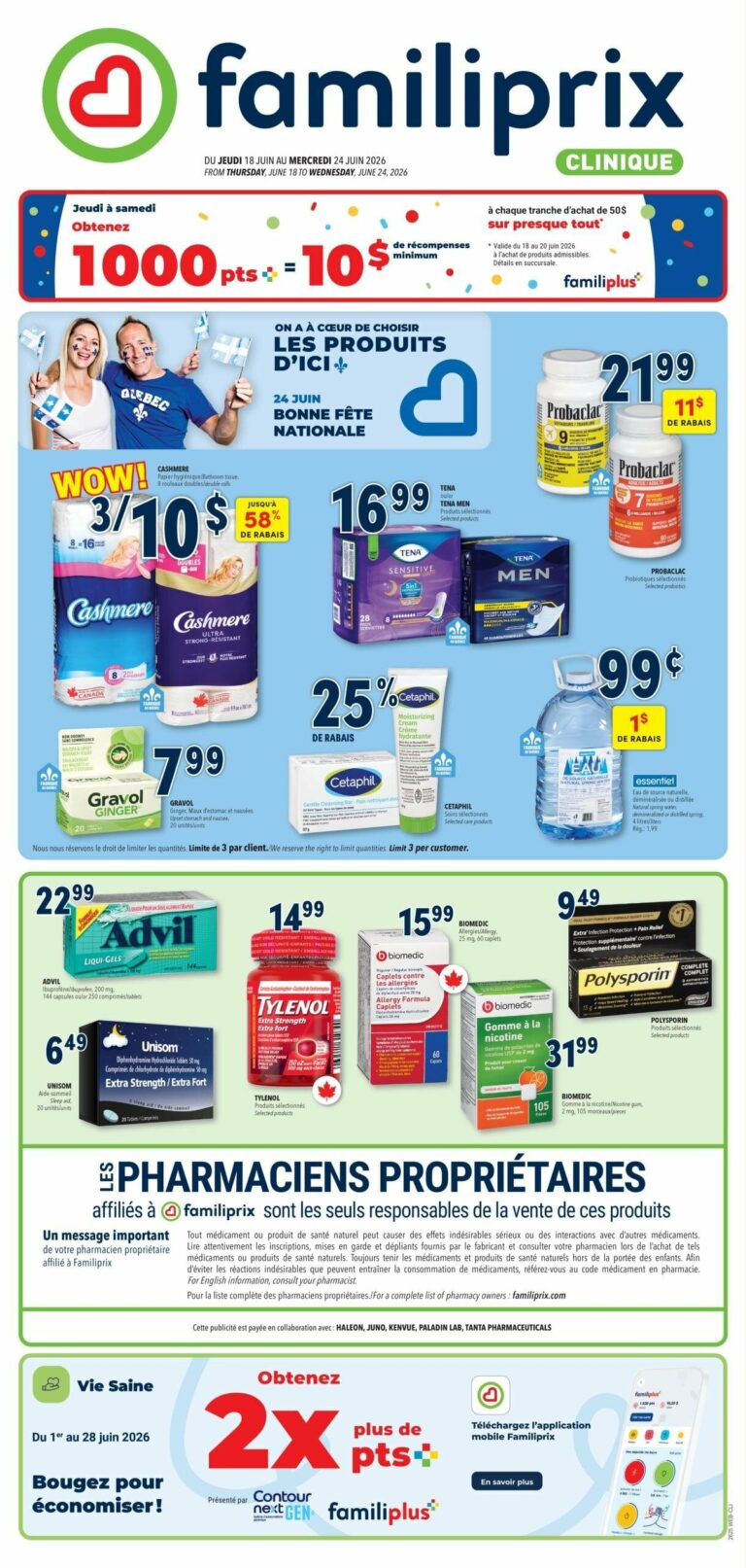 Circulaire Familiprix – Clinique Du 18 au 24 juin 2026