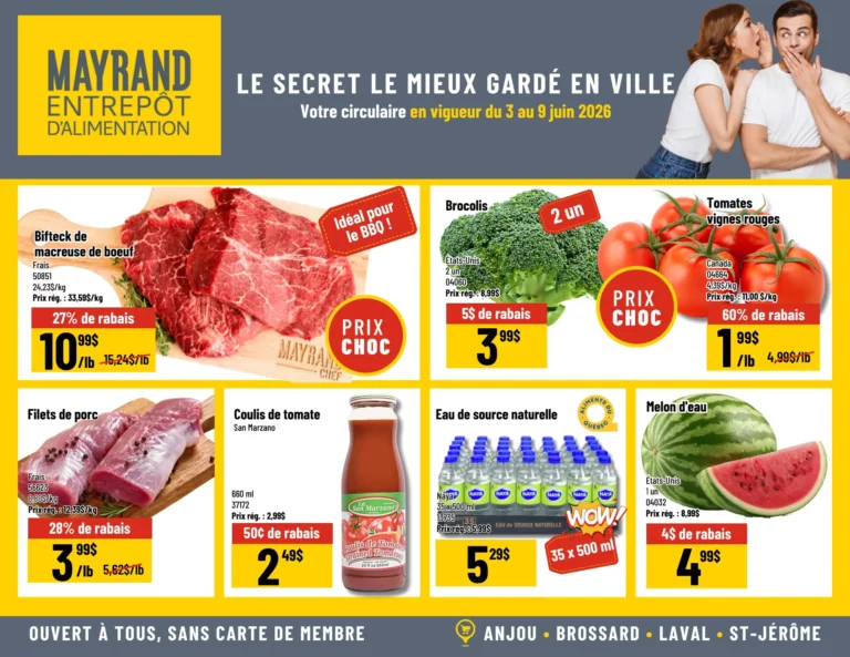 Circulaire Mayrand Entrepôt D&rsquo;alimentation du 3 au 9 juin 2026