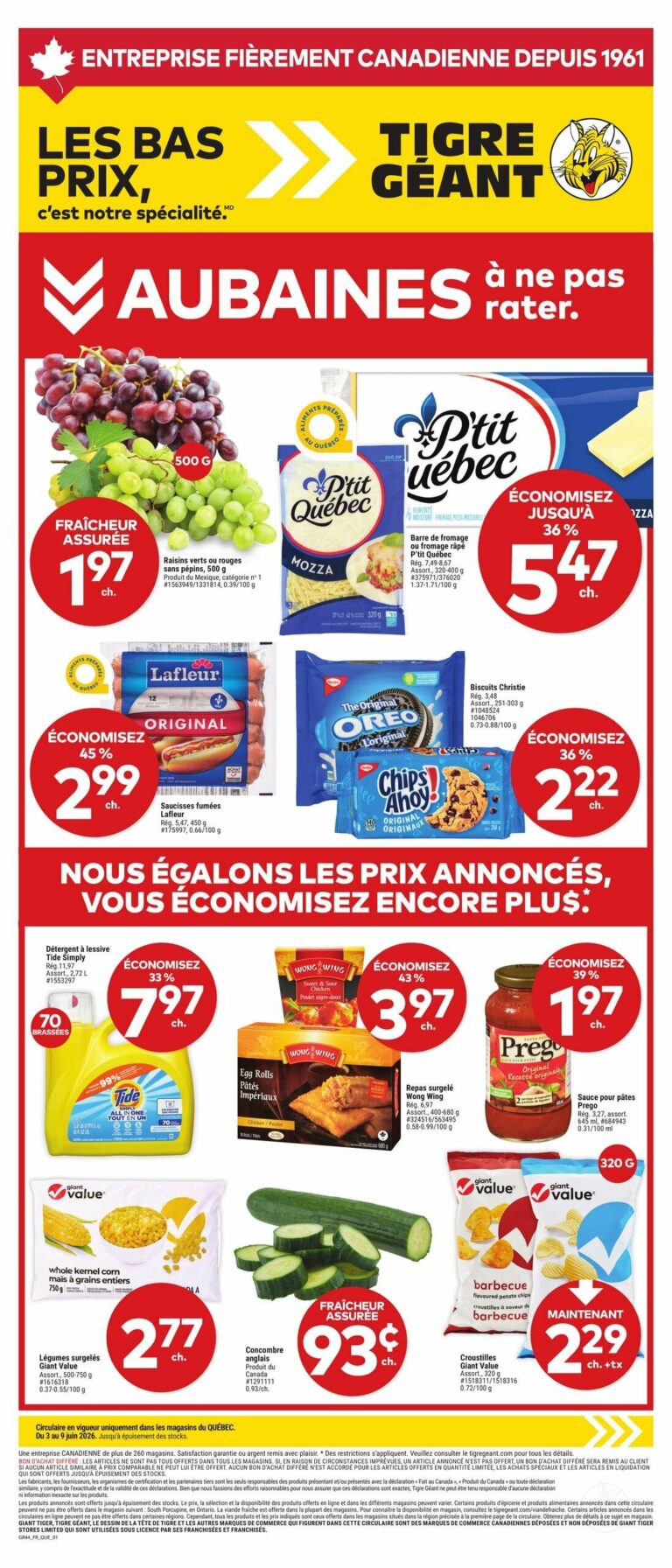 Circulaire Tigre Géant du 3 au 9 juin 2026