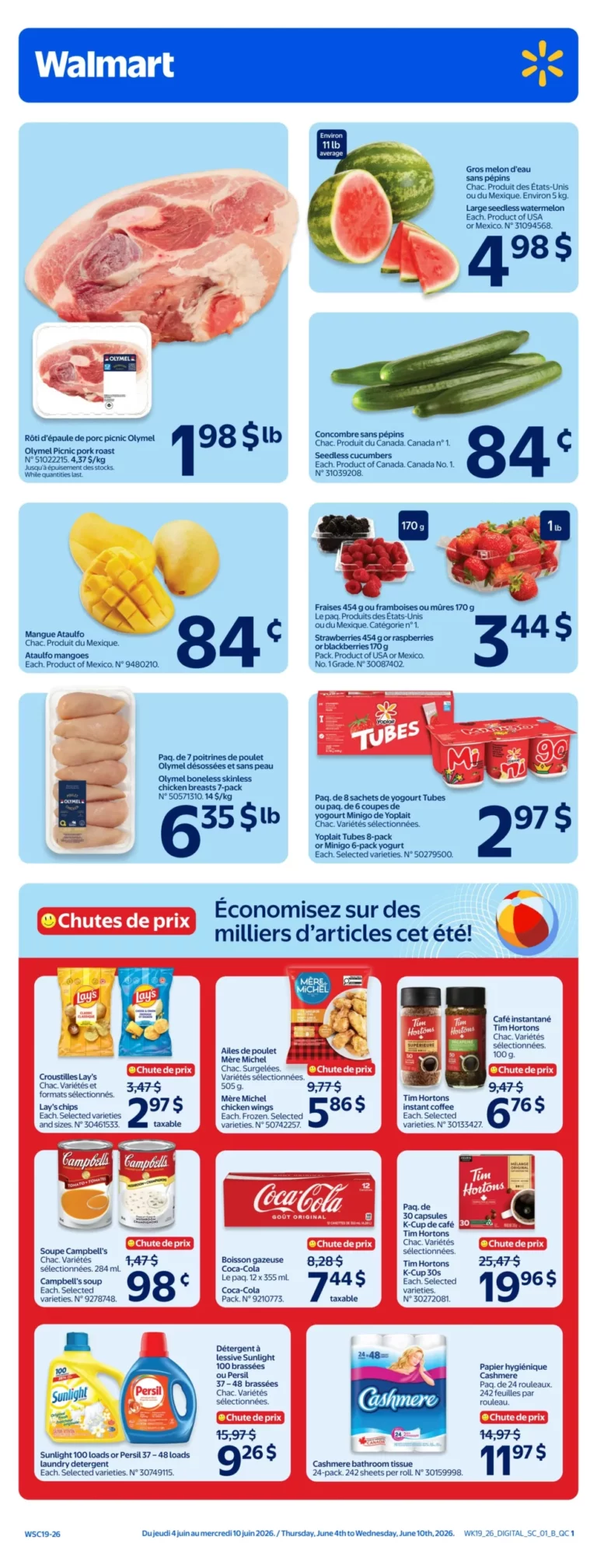 Circulaire Walmart du 4 au 10 juin 2026