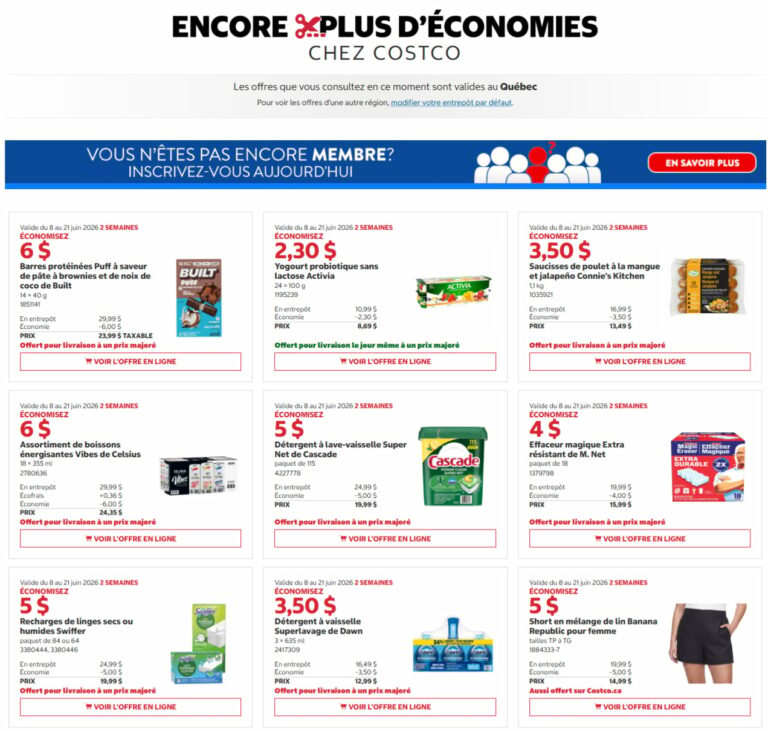 Circulaire Costco Du 8 juin au 5 juillet 2026