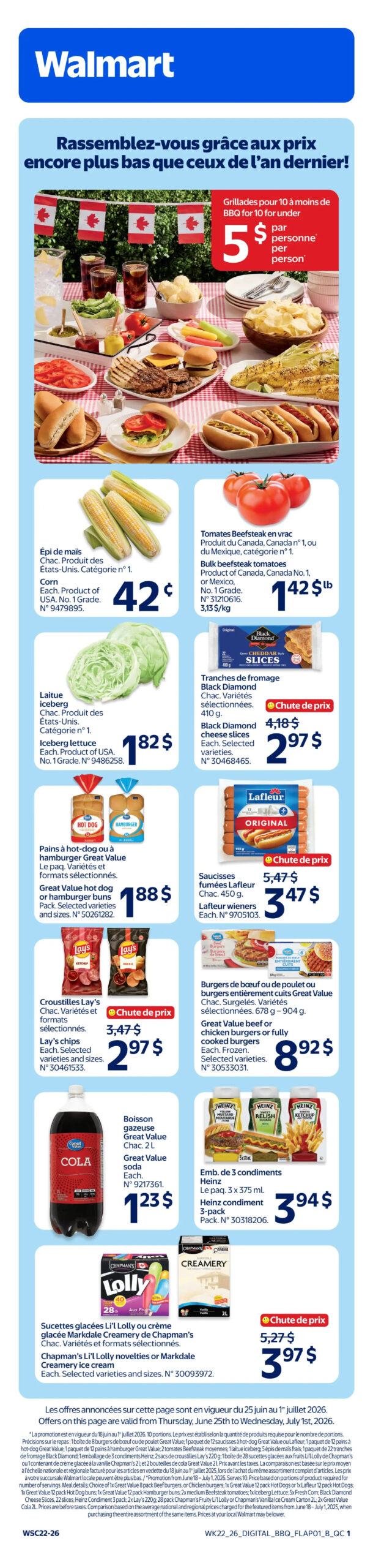 Circulaire Walmart du 25 juin au 1 juillet 2026