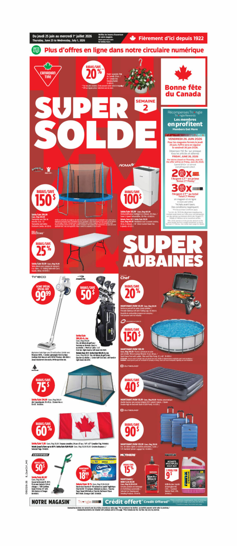 Circulaire Canadian Tire du 25 juin au 1 juillet 2026