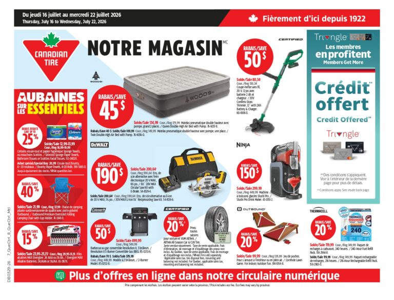 Circulaire Canadian Tire du 16 au 22 juillet 2026