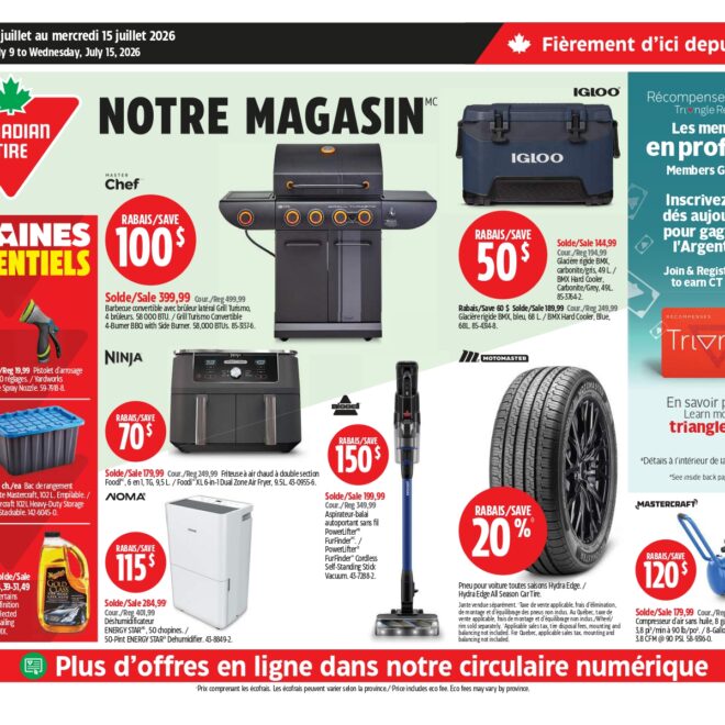 Circulaire Canadian Tire du 9 au 15 juillet 2026