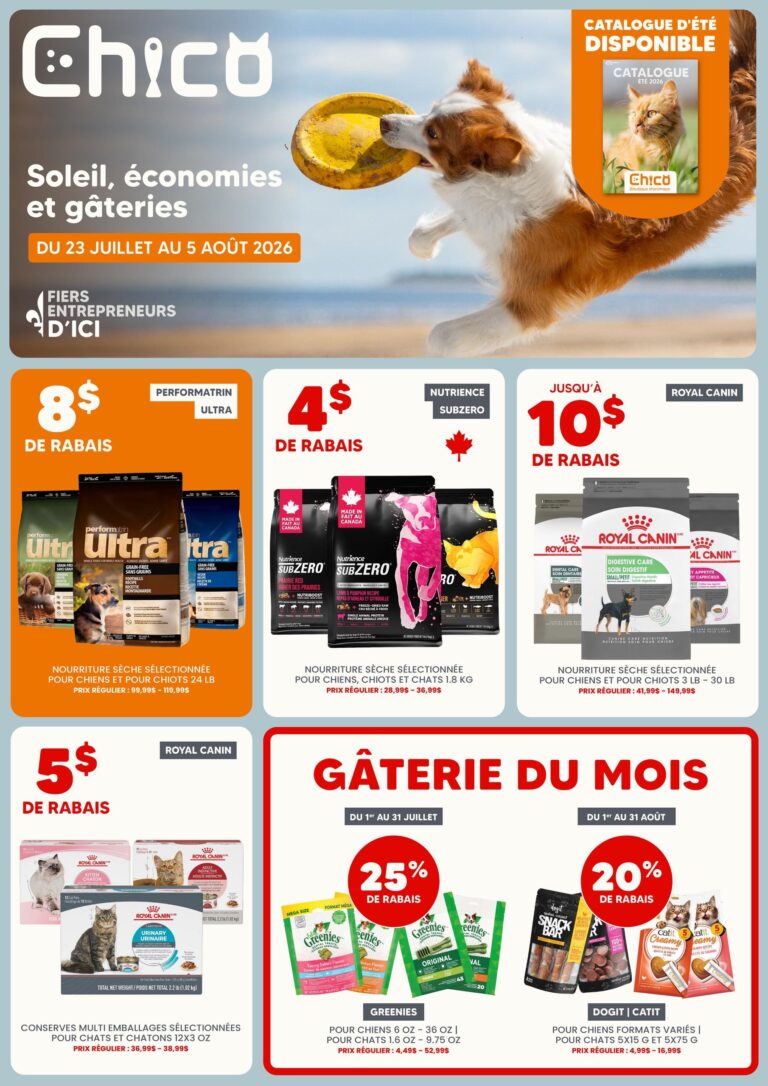 Circulaire Chico Boutique d&rsquo;Animaux du 23 juillet au 5 août 2026