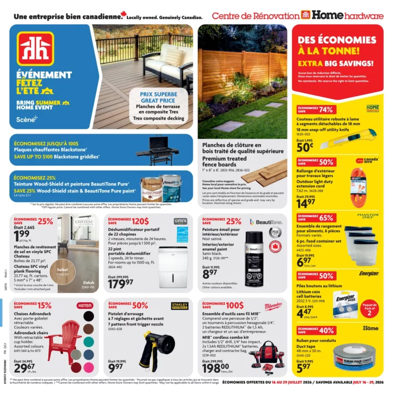 Circulaire Home Hardware du 16 au 29 juillet 2026