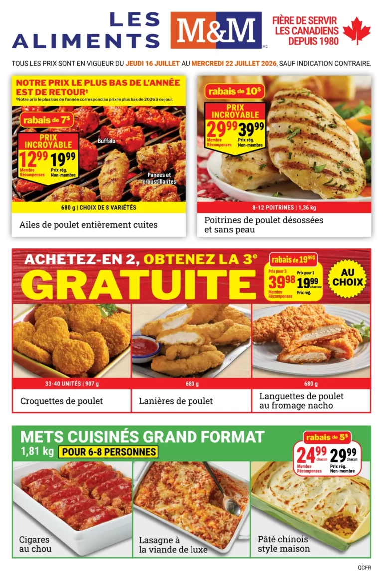 Circulaire Les Aliments M&M du 16 au 22 juillet 2026