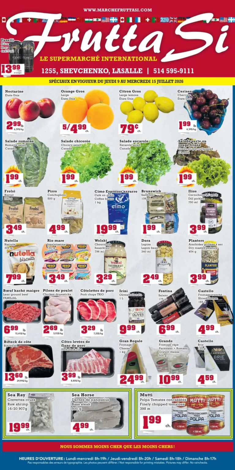 Circulaire Marché Frutta Si du 9 au 15 juillet 2026