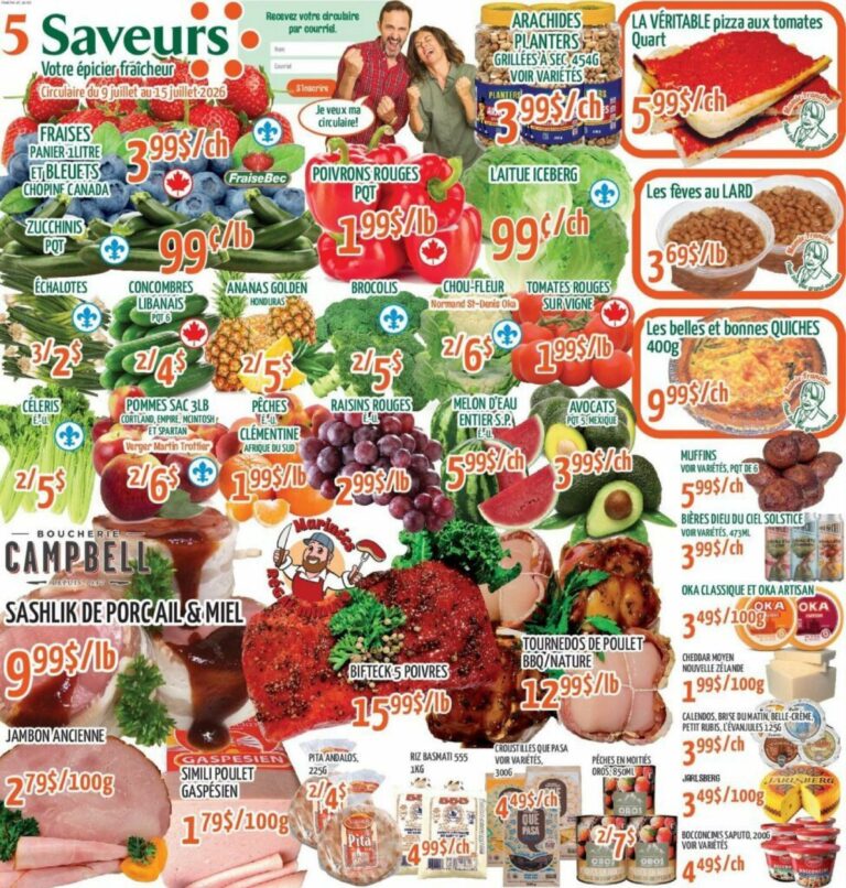 Circulaire Marché Le 5 Saveurs du 9 au 15 juillet 2026
