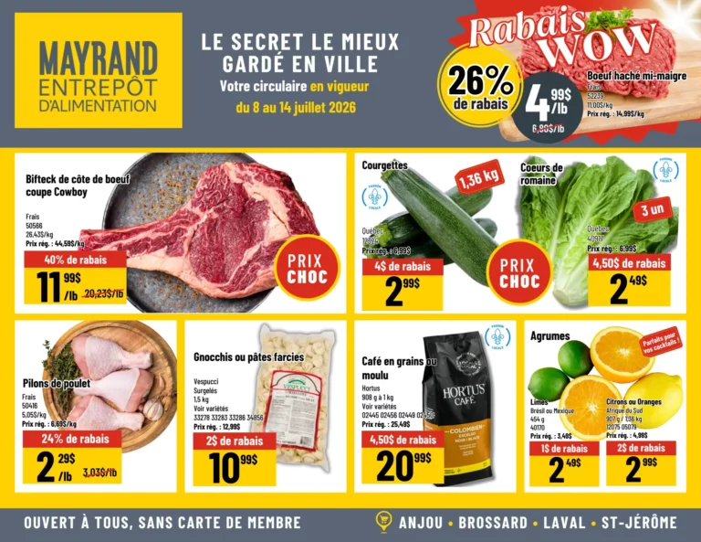 Circulaire Mayrand Entrepôt D&rsquo;alimentation du 8 au 14 juillet 2026