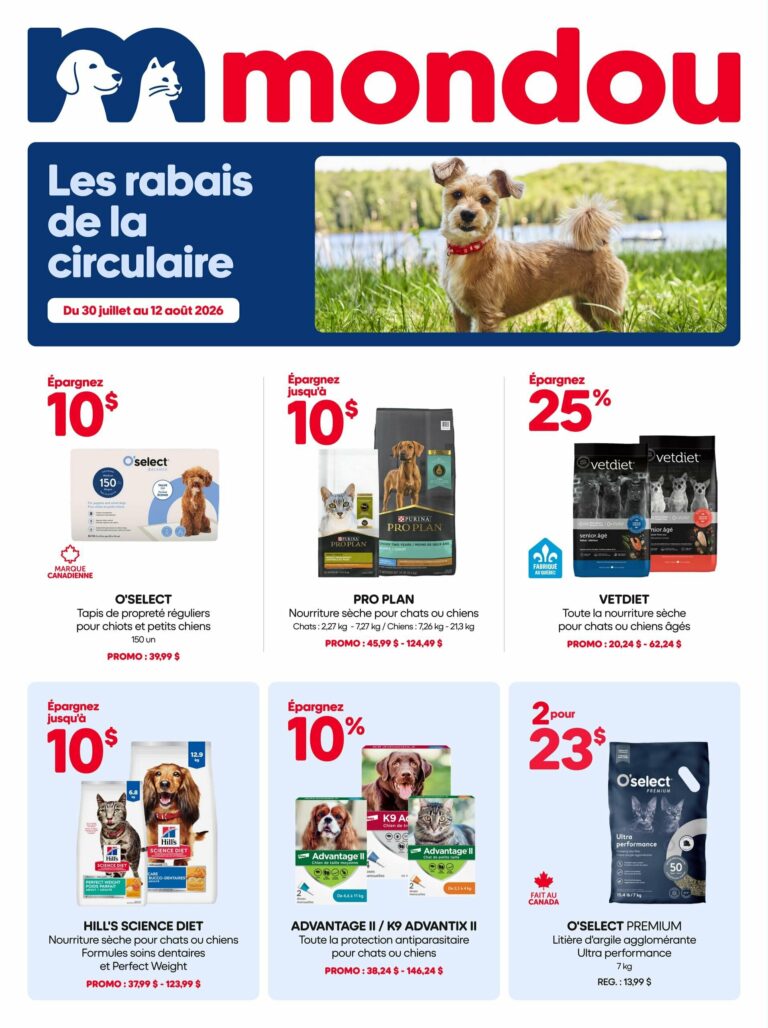 Circulaire Mondou du 30 juillet au 12 août 2026